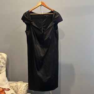 New Year’s Eve!! David Meister Holiday LBD Little Black Dress Satin Cocktail 16W